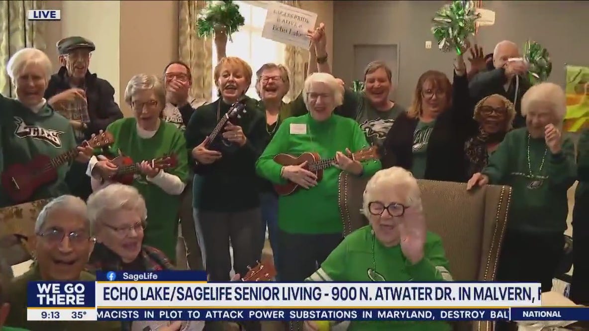 Eagles fans cheers to the Super Bowl at senior living community in Chester County